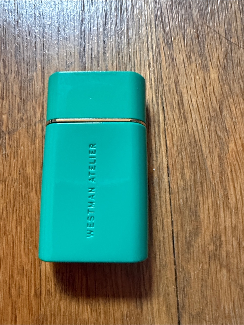 Westman Atelier Emerald Teal Travel Compact with Gold Accent